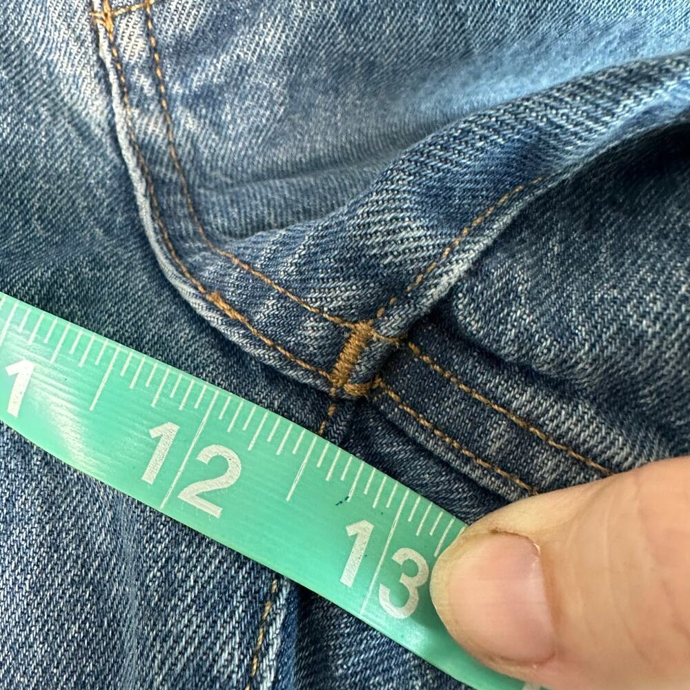Madewell high rise long denim shorts blue Bermuda normcore tradMom cut-off - Picture 7 of 10